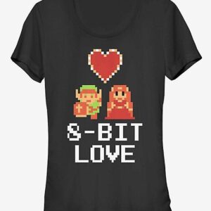 T-shirt noir "8 bit love"